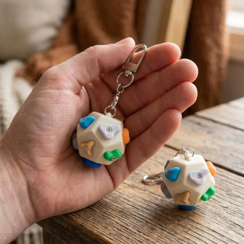3D-gedruckter Mini-Klettergriff-Schlüsselanhänger, abnehmbarer Boulder, handgefertigter Schlüsselring für Kletterbegeisterte, realistisch und farbenfroh – Detail 3