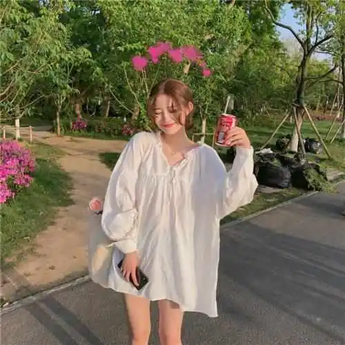 

Loose Fit Long Sve irt Fake Women Sle Clothing Protection Faion Urban Men's plus Size Top Cotton 00% Inner Wear