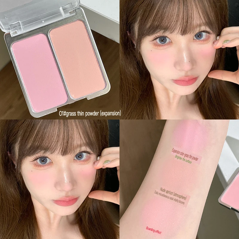 Gellas Two Nude Makeup Natural Beauty Powder Blusher Enhance Color Blush Blue Enhance Your Natural Beauty with Gelellas Blusher