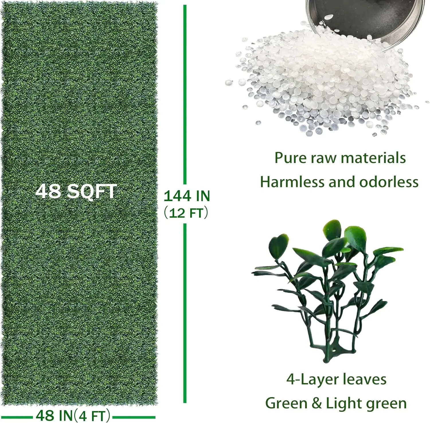 Artificial Ivy Privacy Fence Wall Screen: 4FT X 12FT (48 sqft) UV-Anti Faux Boxwood Roll Panels Greenery Backdrop Ivy Vine Leaf