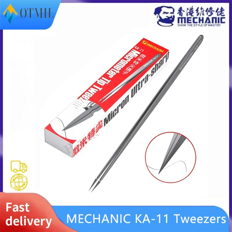 MECHANIC KA-11 Tweezers For Special Pointed Micrometer Non-magnetic Anti-adsorption Precision Electronic Component Flying Wire