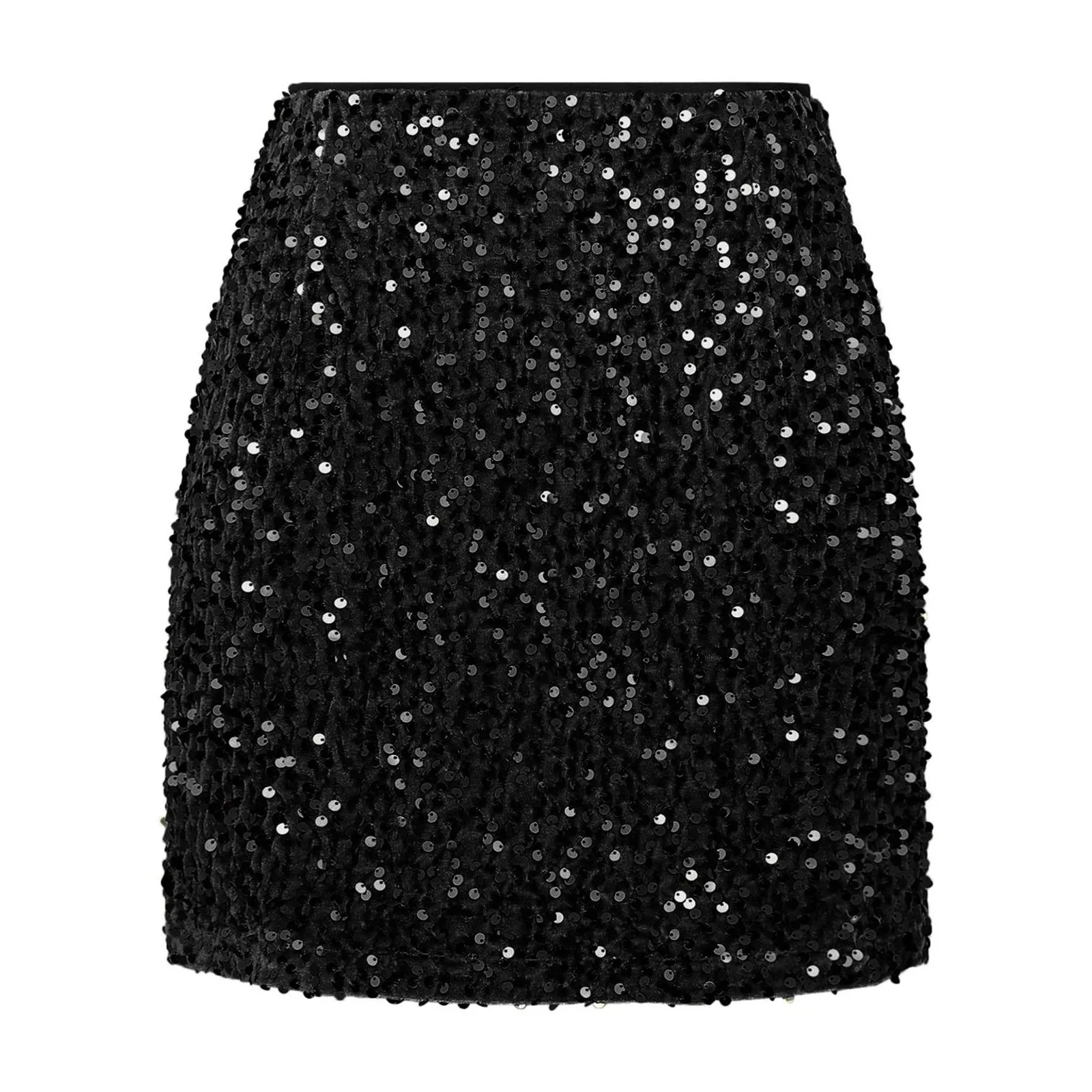 Skirts For Women Fashion Shiny Sequin Skirt Lady High Waist Sexy Mini Skirt Side Zipper Y2k Woman Elegant Solid Skirt 2025