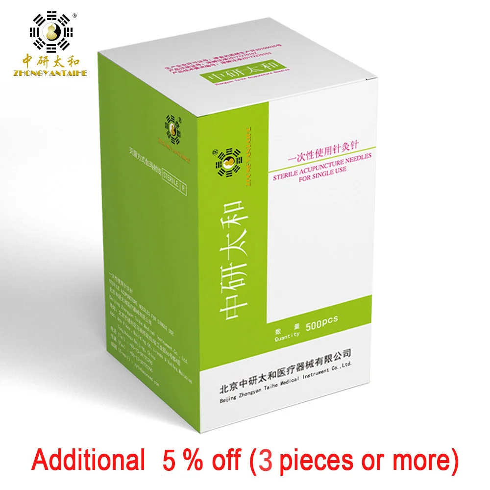ZHONGYANTAIHE 500 Pcs Agujas Acupuntura Beauty Health Disposable Sterile Beauty Massage Needle with Tube Agulha Acupuntura