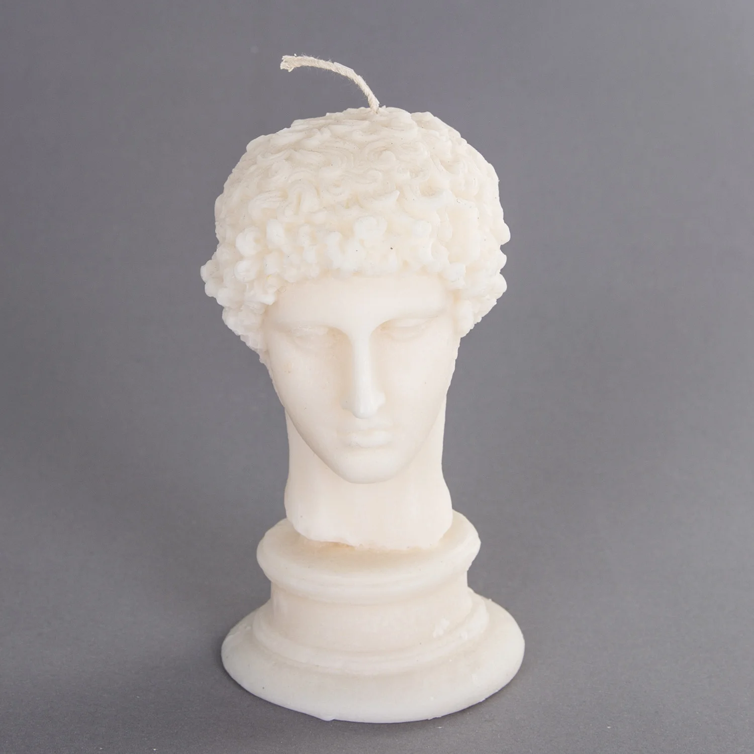 Decorative Hermes bust candle cream color 15 Cm