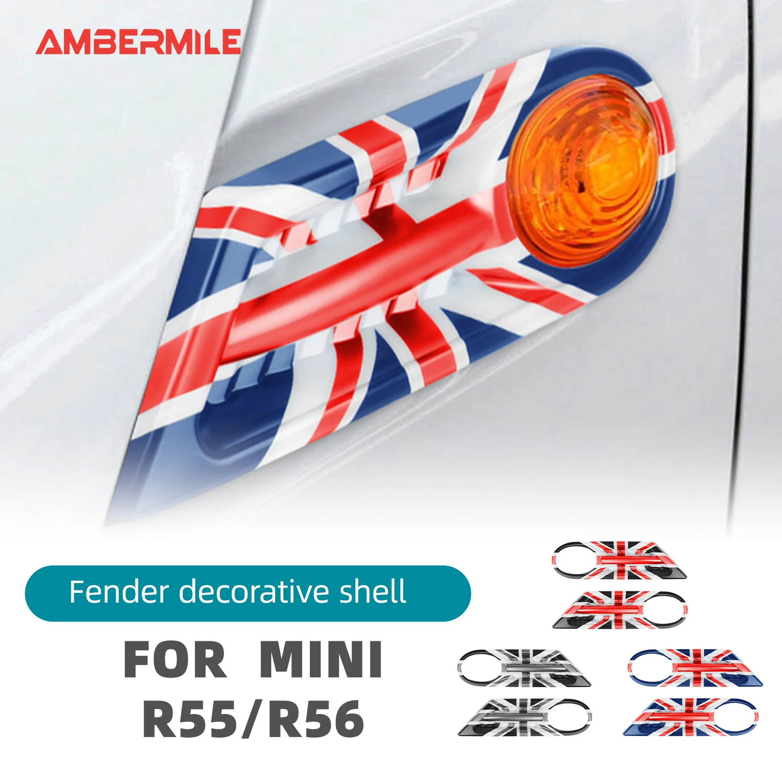 

Union Jack Car Side Fender Marker Light Housing Signal Lamp Cover For MINI Cooper Hatchback R56 Clubman R55 2Pcs Accessories