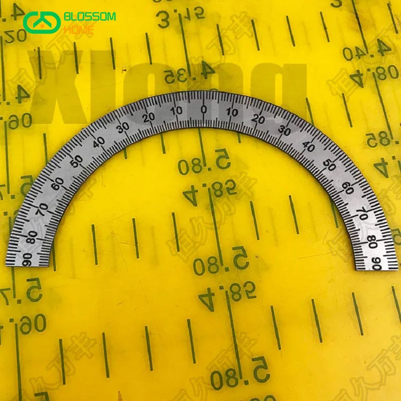 Diameter 95mm,Thickness 1mm,Semi-Circular Scale Semi-Circular Scale Stainless Steel Scale Angle Plate Semi-Circle Angle Ruler