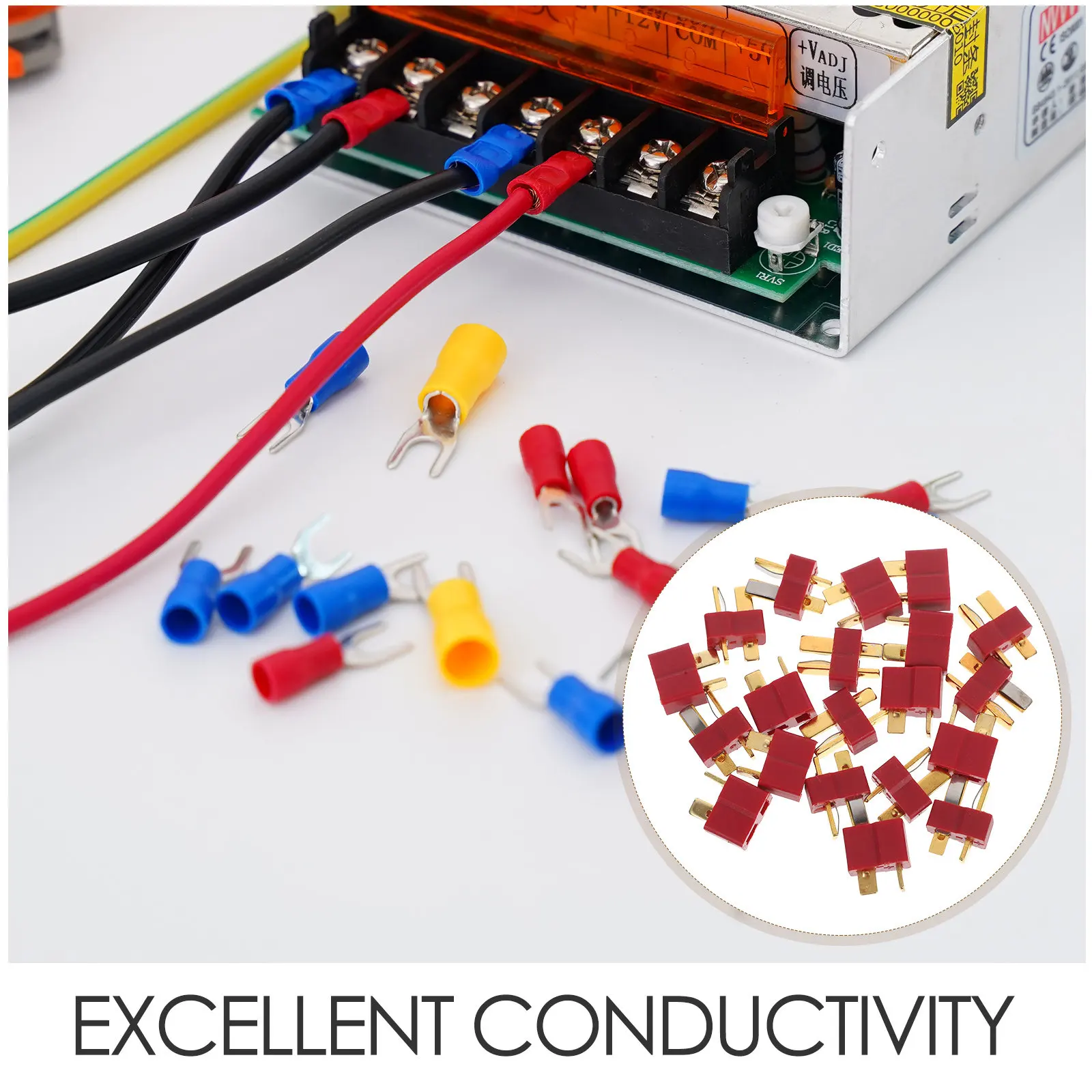 10Pairs T Plug Connectors Gold-Plated Male Female Deans Style Flame-Resistant Plastic for Rc Lipo Battery Helicopter Car Boat