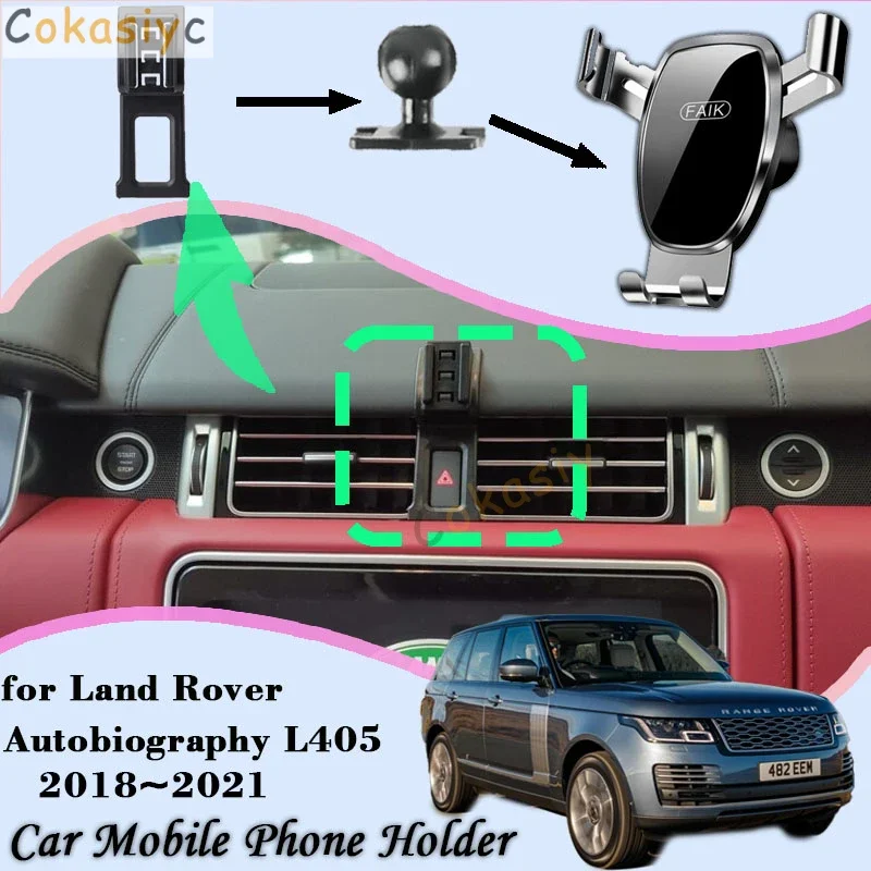 Support de téléphone portable pour Range Rover Autobiography Lconférence, support de cellule d'aération GPS, support de gravité, accessoires de montage de voiture, 2018 ~ 2021