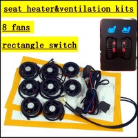 8 fans/seat, car seat heater&ventilating kits with rectangle switch