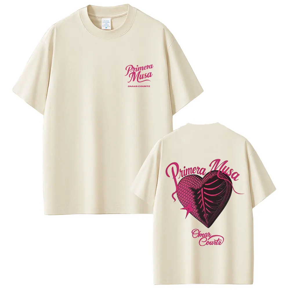 

Rapper Omar Courtz Primera Musa Heart Graphic T-shirt Men Women Hip Hop Fashion Trend Streetwear Male Vintage Oversized T Shirts