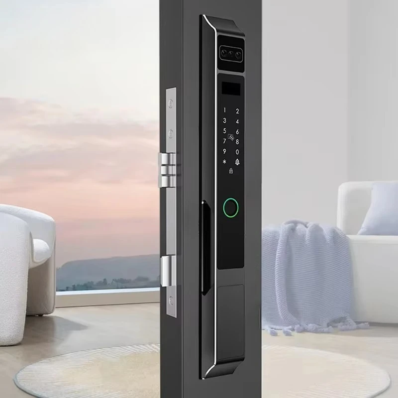 Custom Waterproof Outdoor Electronic Smart Sliding Security Door Lock TUYA TTLock 3d Face Recognition Lock for Wooden Doors