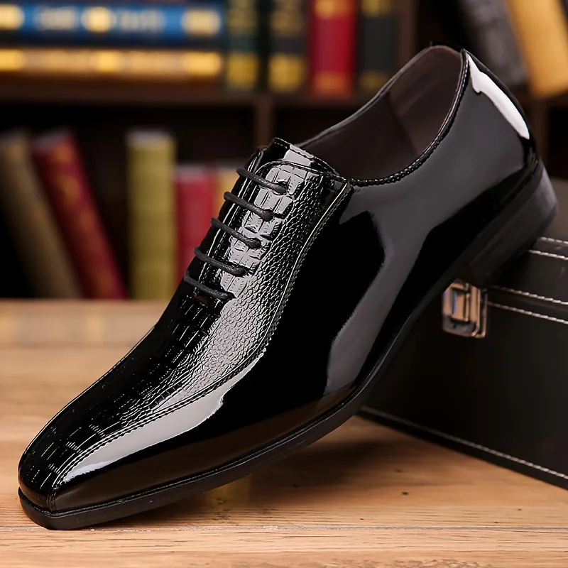 

Модные повседневные туфли дерби большого размера для мужчин, весна-осень, новые дизайнерские остроконечные однотонные модельные туфли на шнуровке, мужские туфли