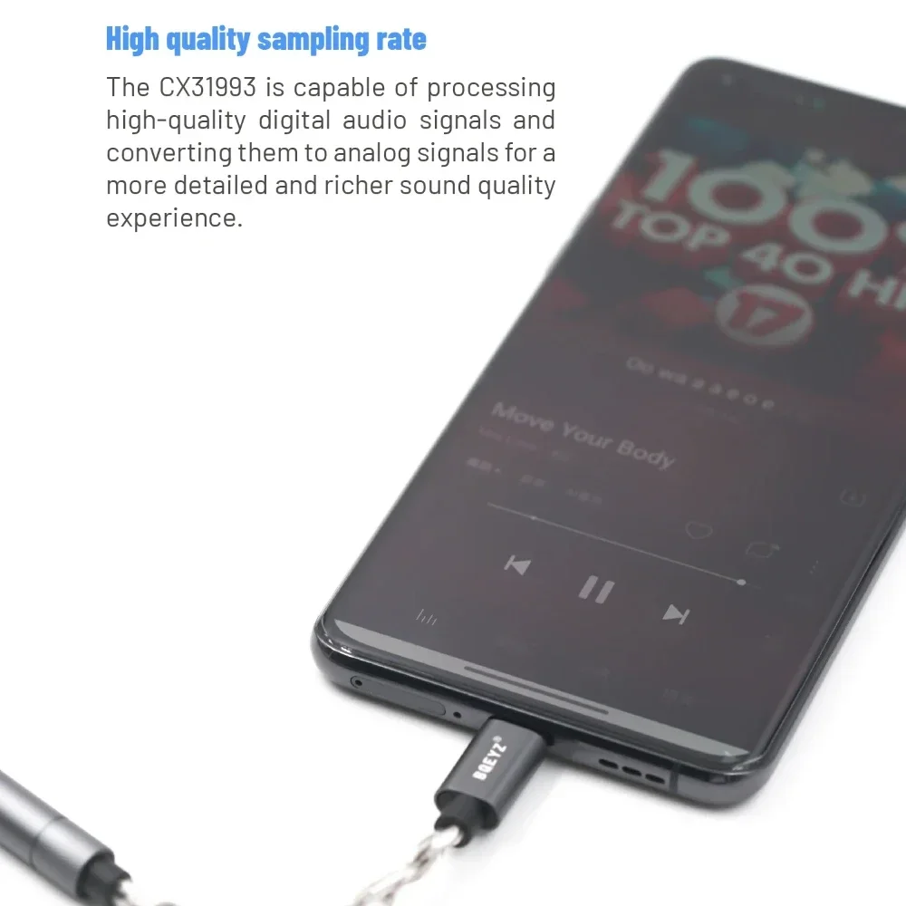 BQEYZ LIN Type C to 3.5/4.4mm HiFi Headphone Adapter Cable 32bit 384KHz CX31993 Dongle Earphone Amp DAC