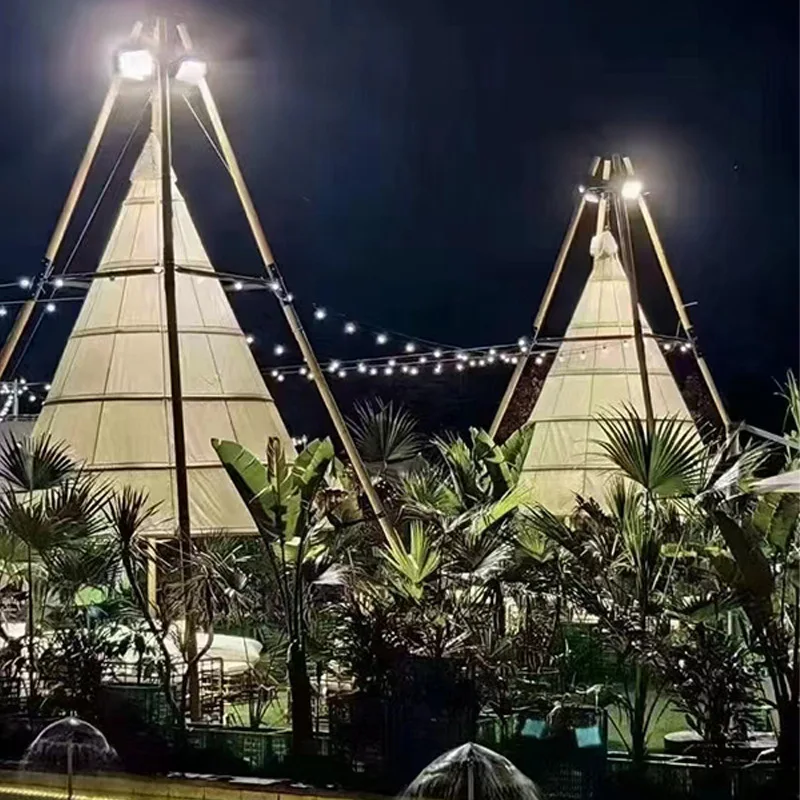 الخيزران فانوس مخروط خيمة المظلة العملاقة نزهة مخيم أكسفورد القماش في الهواء الطلق المظلة في الهواء الطلق مطعم الزجاج الأمامي