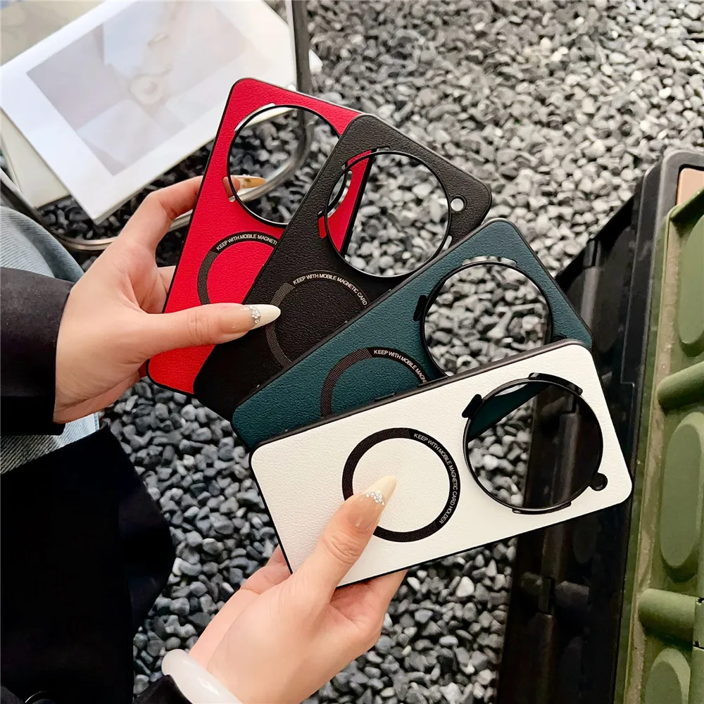 Luxe Zakelijk PU-leer voor Magsafe Magnetische telefoonhoes voor niets Telefoon 2A Plus 3A Pro 5G Draadloos opladen Zachte achterkant