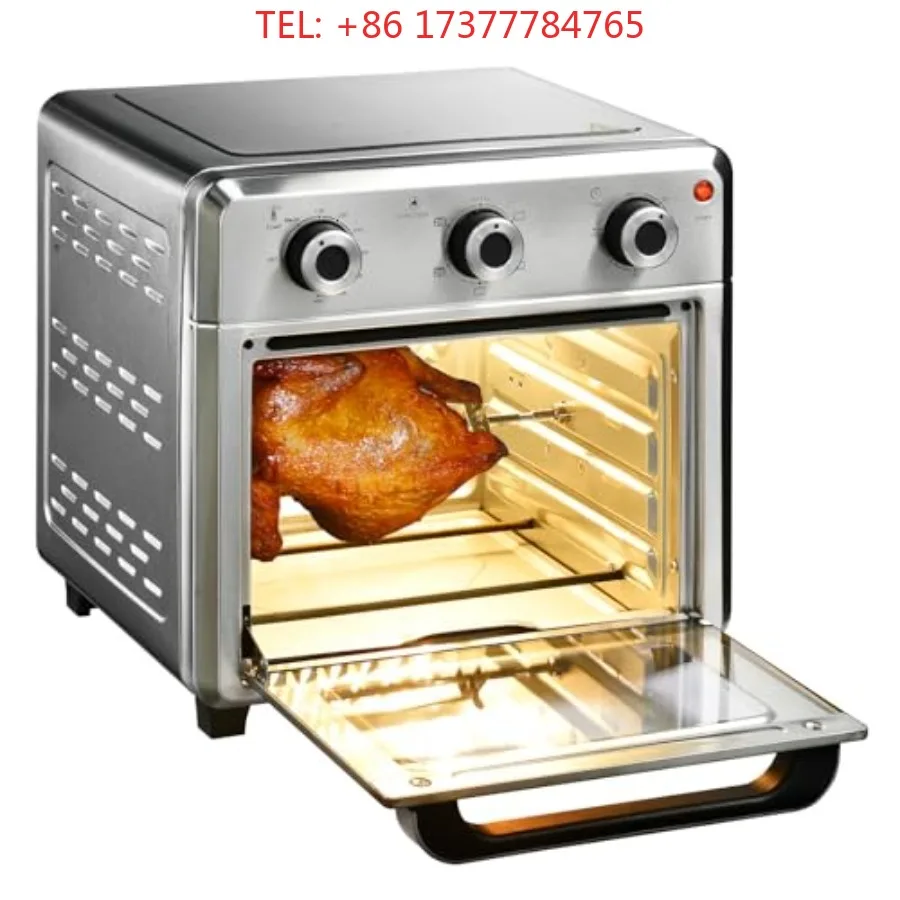 Compact 21QT Stainless Steel Airfryer Toaster Oven with 6-in-1 Functions Wide Temperature Range 60-Minute Timer/Auto-Off