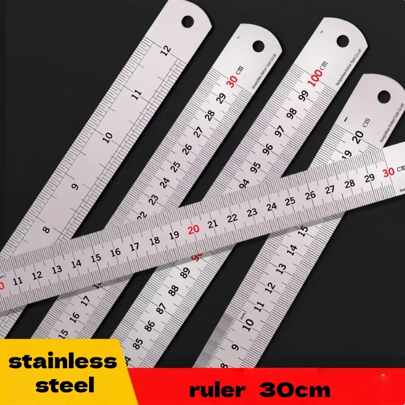 1/5pcs Stainless Steel Ruler – Clay DIY Model Making, Gundam Military Scale Measuring Tool, Straightedge 30cm