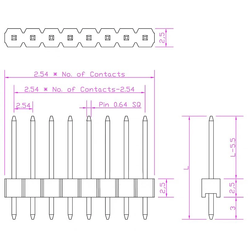 10pcs/lot Hot Sale 40 Pin 1x40 Single Row Male 2.54mm Breakable Pin Header Connector Strip