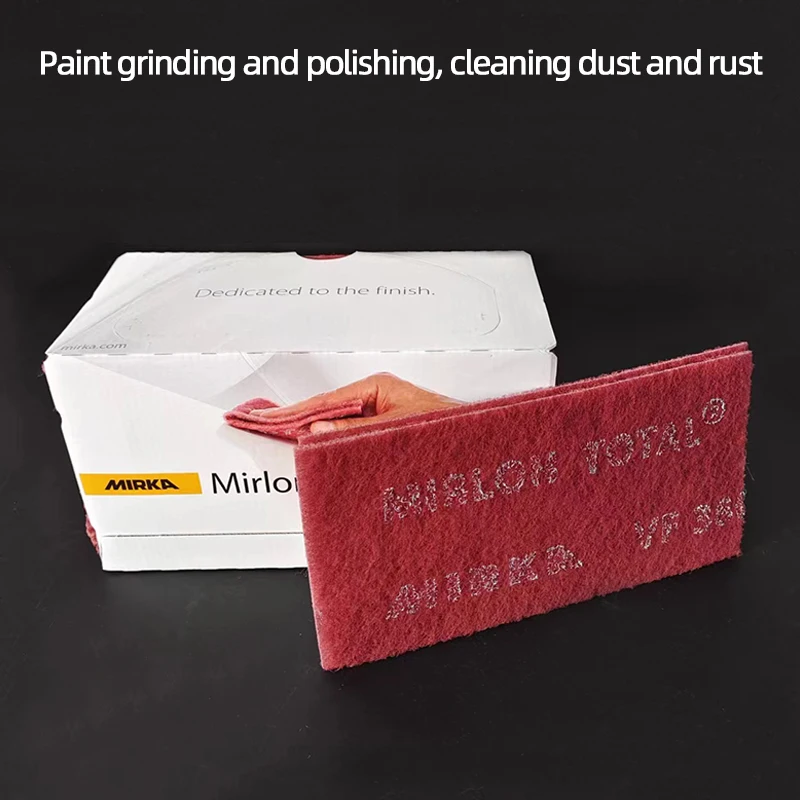 MIRKA Original Rectangular Scouring Pad Red-Grey 1500/360 Mesh Nylon Polishing Pad for Kitchen Sink And Bathroom