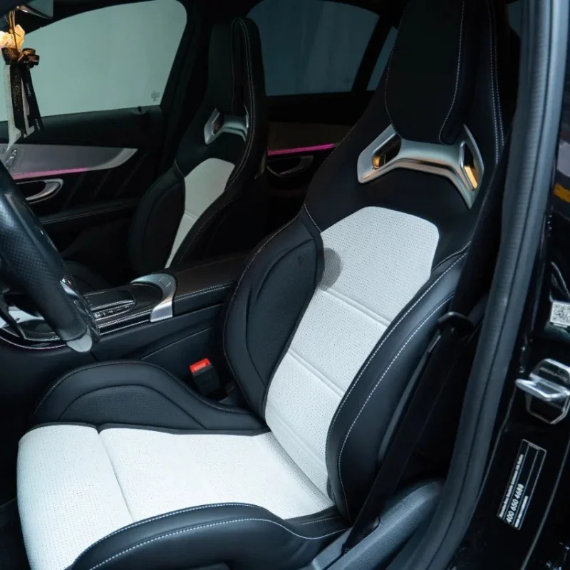 Suitable for Mercedes-Benz C-Class C43/C63 (W204/W205/W206) AMG, Custom High-Quality Waterproof Leather Racing Bucket Seats