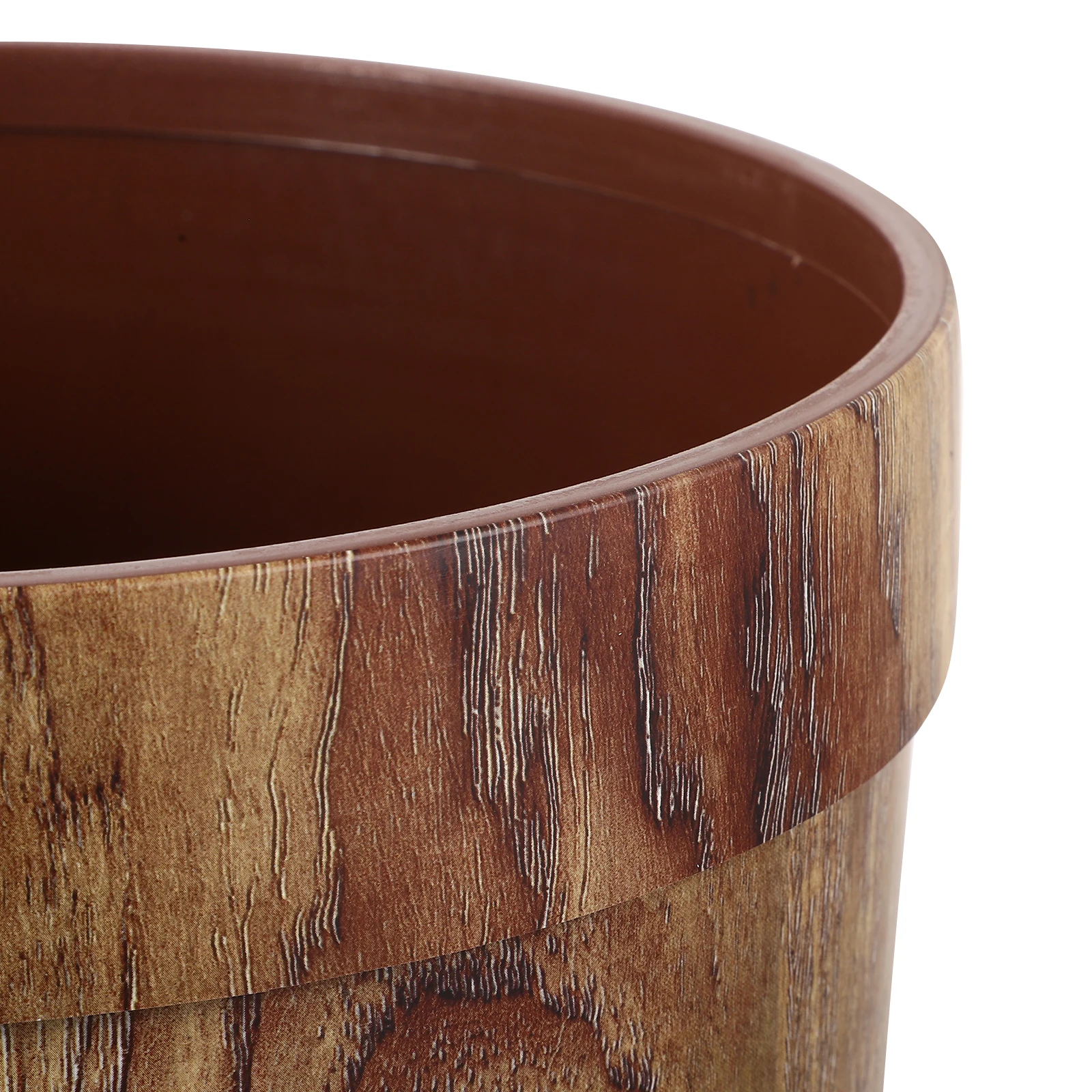 

1pc Retro Wooden Trash Can Light Brown Woodgraining Household Storage Container Kitchen Bathroom Bedroom Plastic Waste Bin