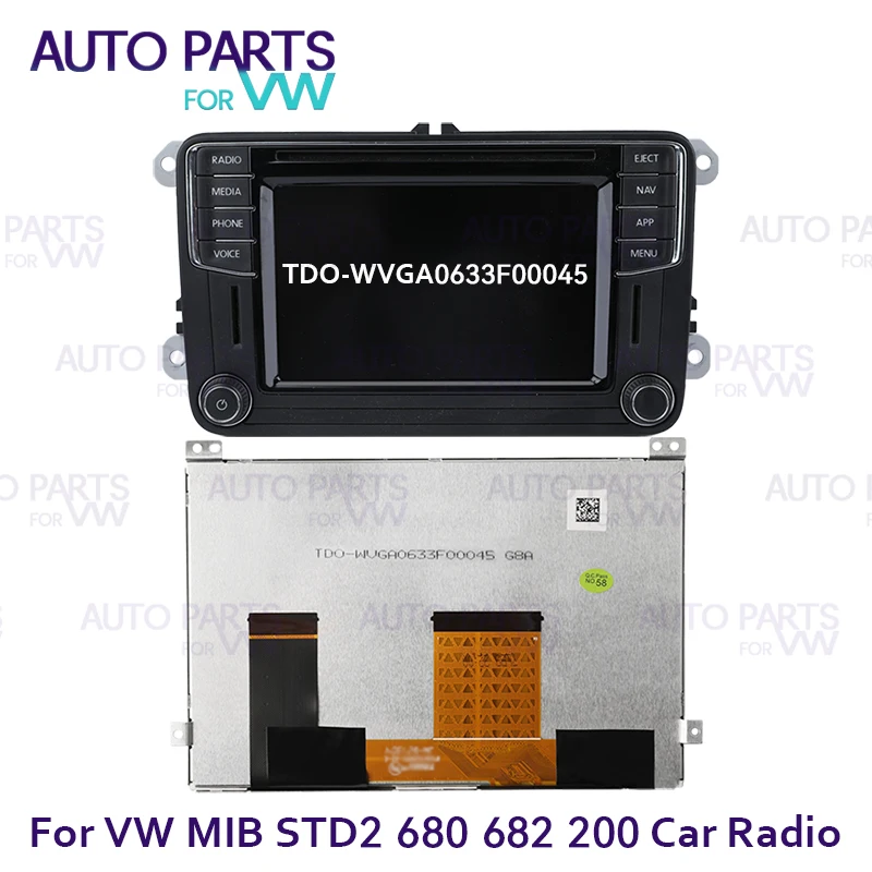 

TDO-WVGA0633F00045 OEM 6.5 inch Touch Screen For VW MIB 2 200 682 280 STD2 ZR Car CD Player Navigation Radio TDO-WVGA0633F00039