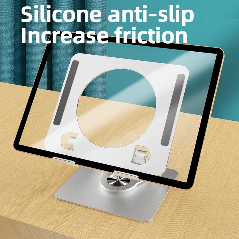 Desktop tablet stand, with hollowed-out heat dissipation, available in two options: rotatable and non-rotatable