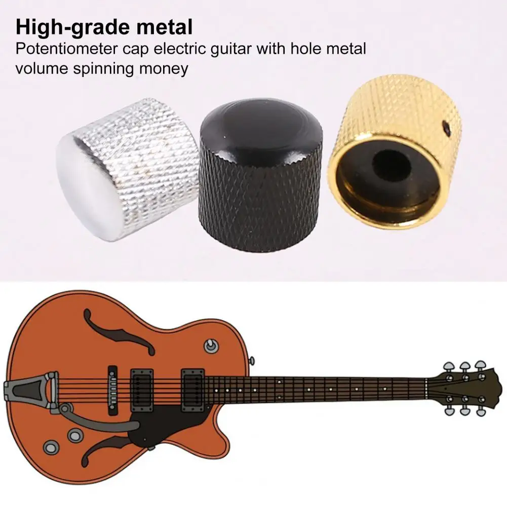 Potentiometer Knob Sturdy High Stability Fine Workmanship Classic Wear-resistance Metal Electric Guitar Volume Knob For Basses