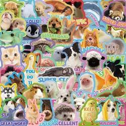 10/50PCS Cartoon Students Reward Stickers For Kids Cute Pattern Animal Graffiti Decals Notebook Fridge School Teacher Gift Toy