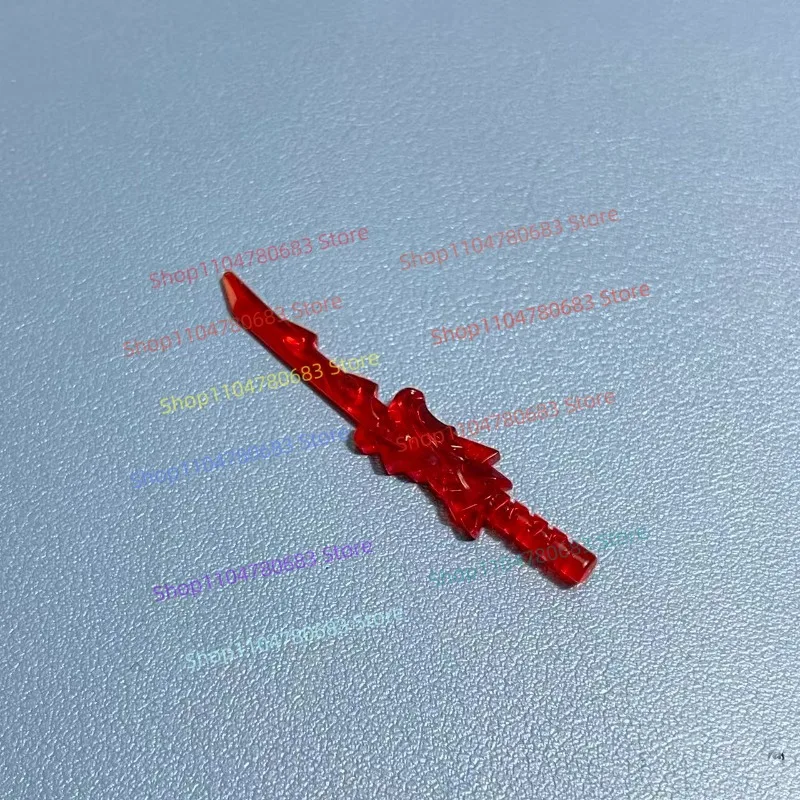 MOC Bausteine Mini Figur Rot Transparent Lange Schwert Zubehör Montage Modell Display Anime Cartoon Dekorative Spielzeug Geschenk