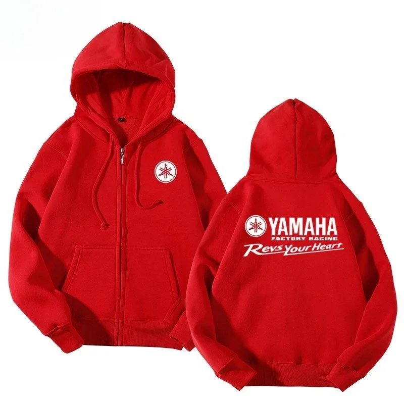 야마하 공식 정품 모터사이클 레이싱 프린트 가을 신상 유니섹스 풀 집업 보온 플러스 사이즈 스포츠 라이딩 재킷