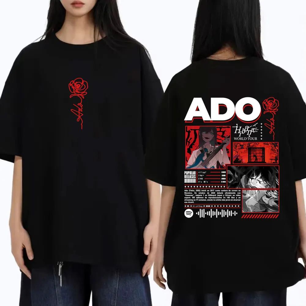 Ado Hibana World Tour 2025 T-shirt Men Women Fashion Pop Music T Shirts Unisex Y2k Japanese Style Streetwear Male Casual Tshirt