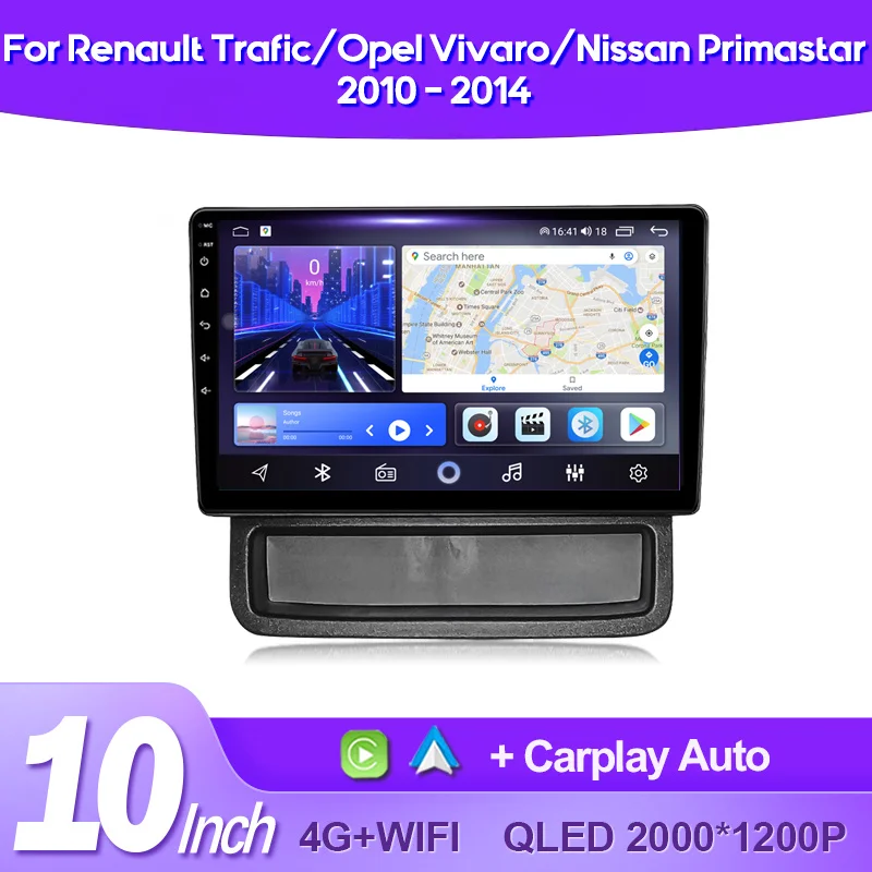 QSZN Car Radio For Renault Trafic Opel Vivaro Nissan Primastar 2010-2014 2K QLED Android 13 Multimedia Video Player CarPlay GPS