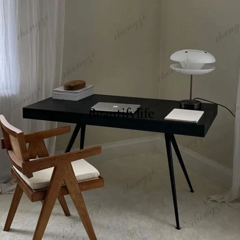 Italian minimalist desk Nordic writing desk black oak desk designer
