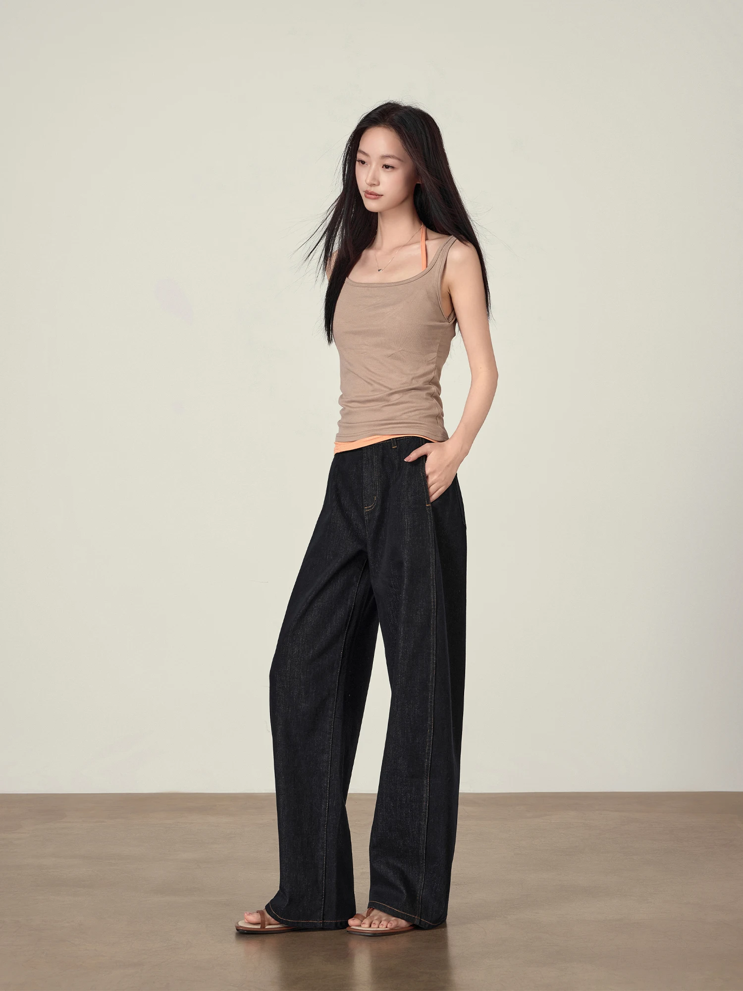 

Rise of the Small Original Jeans High Waist Knife Women's Loose Fit Summer Cotton Denim Pants Four Way Stretch