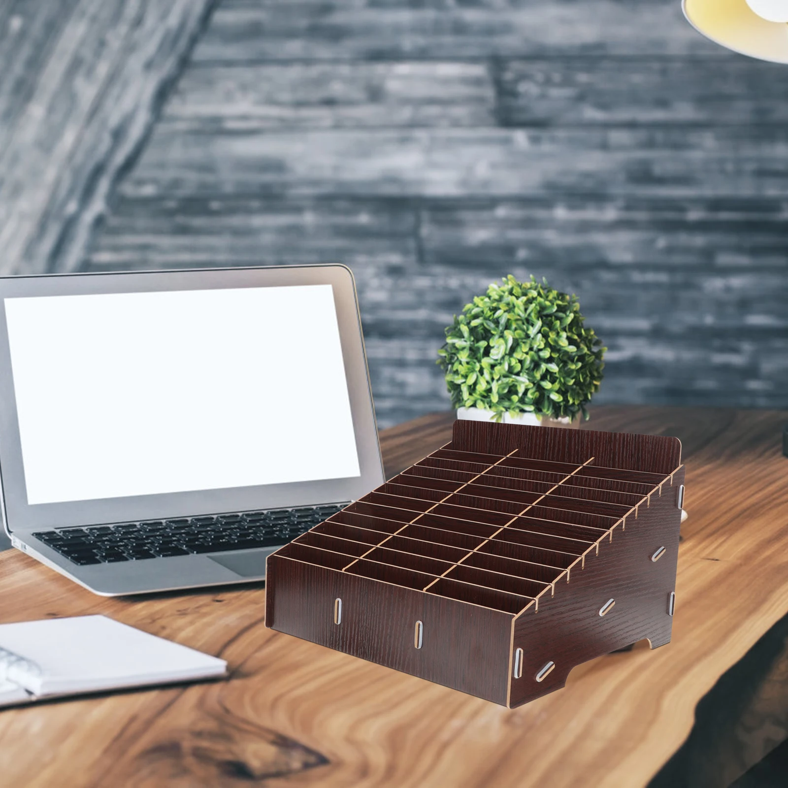 

Wooden Phone Box 36 Grids Phone Management Box Walnut Multi Functional ganizer for Classroom Meeting Mobile Display