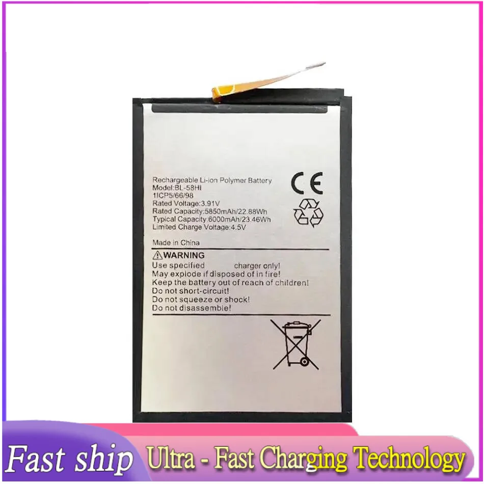 

Mobile Phone Battery Reliable Power Supply For Itel BL-58HI 6000Mah