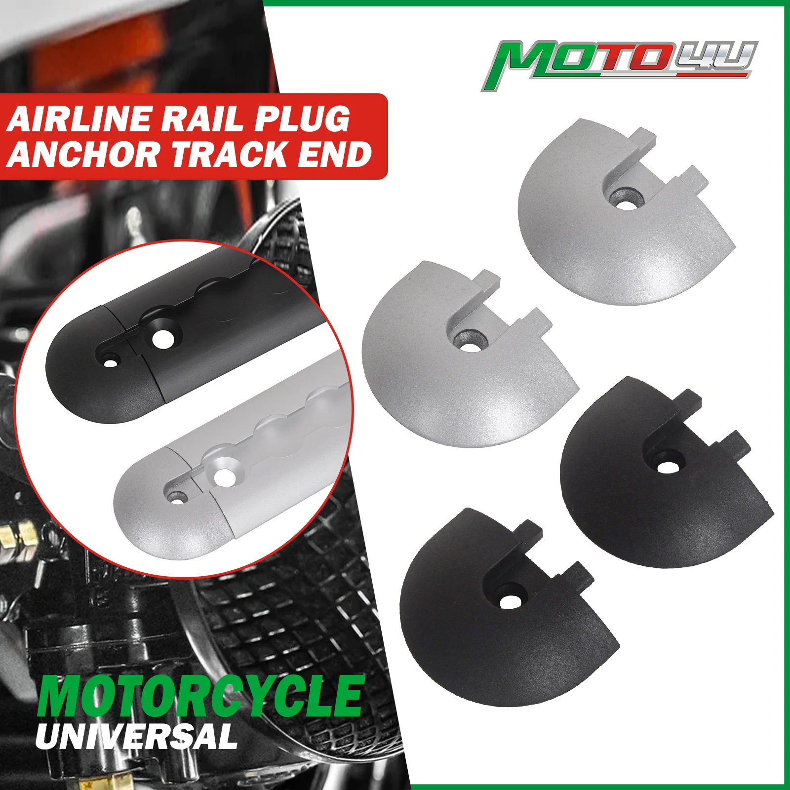 10PCS Airline Rail Plug Anchor Track end Plastic Finish For The Rail Anti-collision Round Motorcycle Traile Accessories