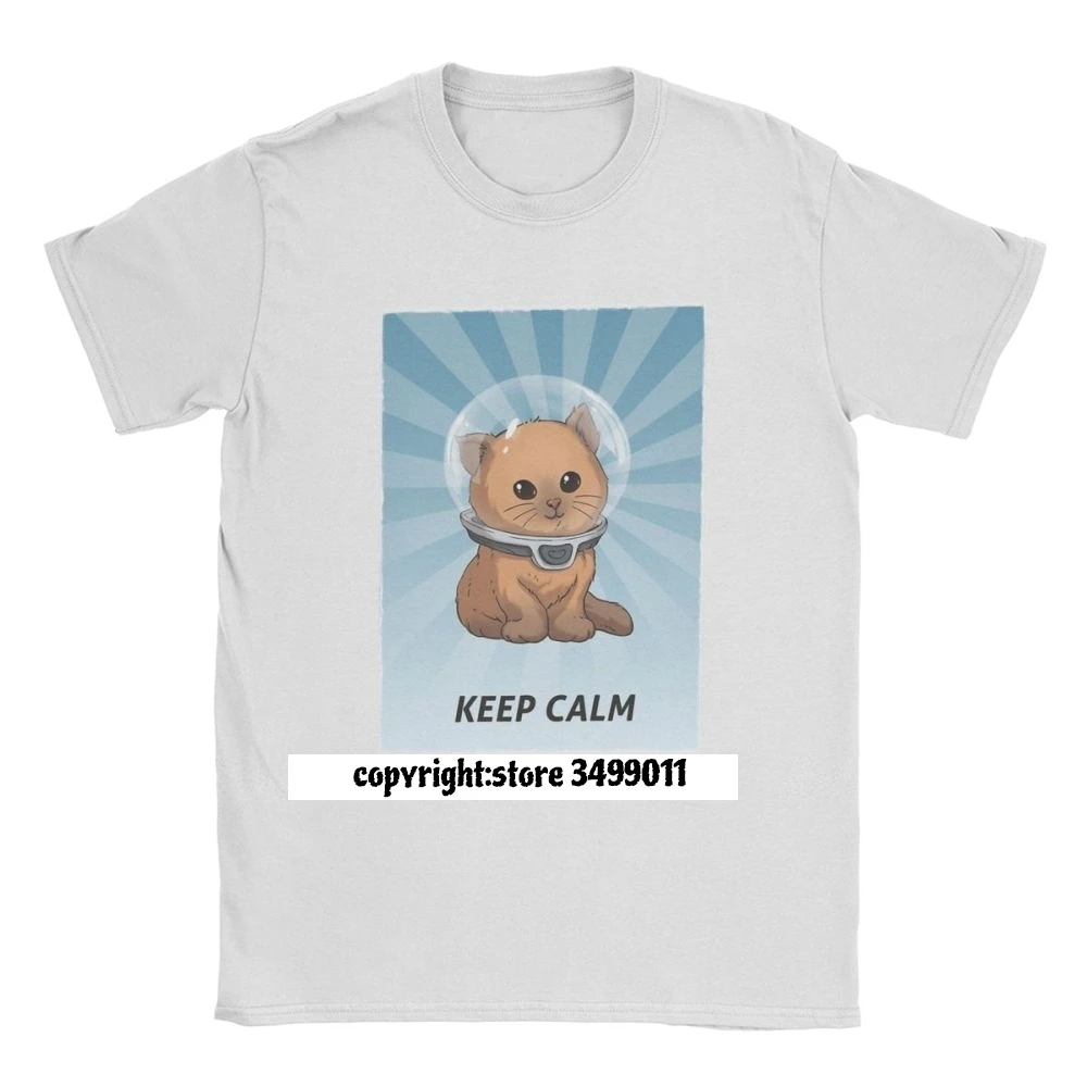 

Vintage Subnautica Keep Calm Kitty Tops T Shirts Men T Shirts Games Sea Leviathan Reaper Diving Fish Camisas Tee