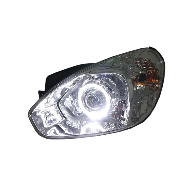 Customized Full LED Headlights For Hyundai Accent 2006-2014 Bi-xenon Projector Lens Front Lamps With DRL
