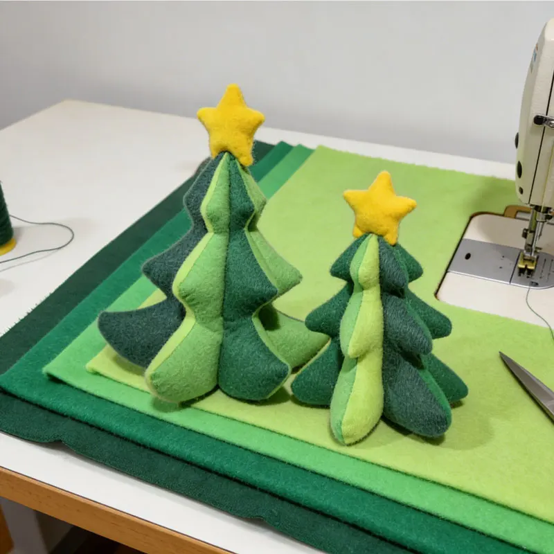 4Pcs Green Polyester Loop Fleece  Soft Brushed Plush Fabric for Hook & Loop Projects, Doll Making Stuffed Toys & Quiet Book DIY