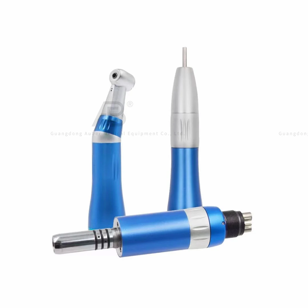 Low Speed Handpiece Kit Air Turbine Straight Contra Angle Air Motor Inner Water Spray 2/4Holes Turbine Handpiece colorful