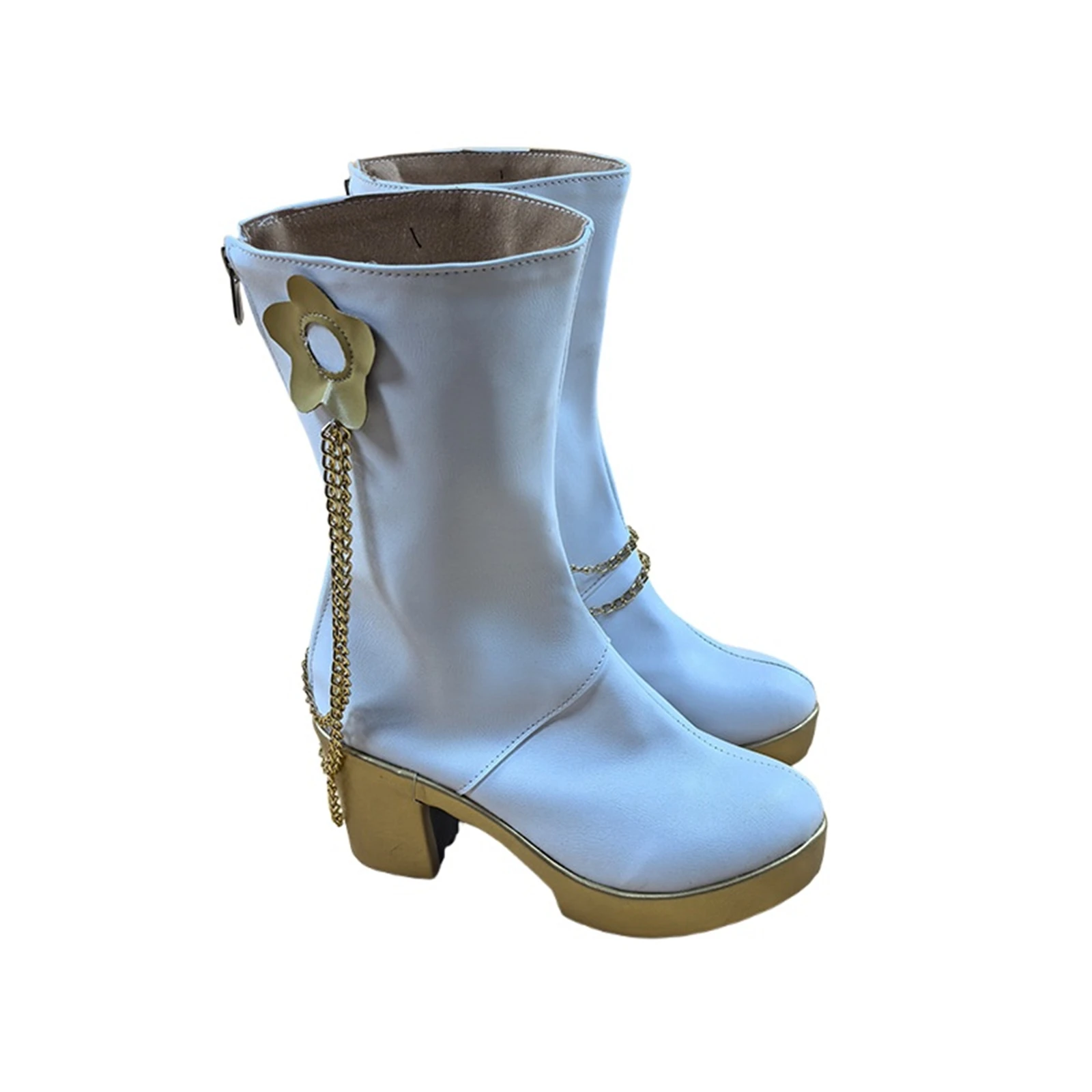 Mira cosplay sapatos femininos botas brancas halloween carnaval festa rpg adereços