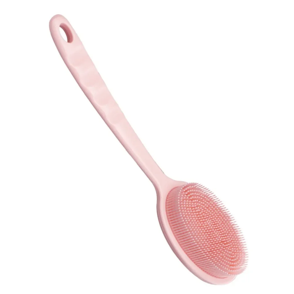 Double-Sided Silicone Back Scrubber Long Handle Body Bath Brush Mud Back Scrubber Shower Massage Exfoliation Brush Body Wash