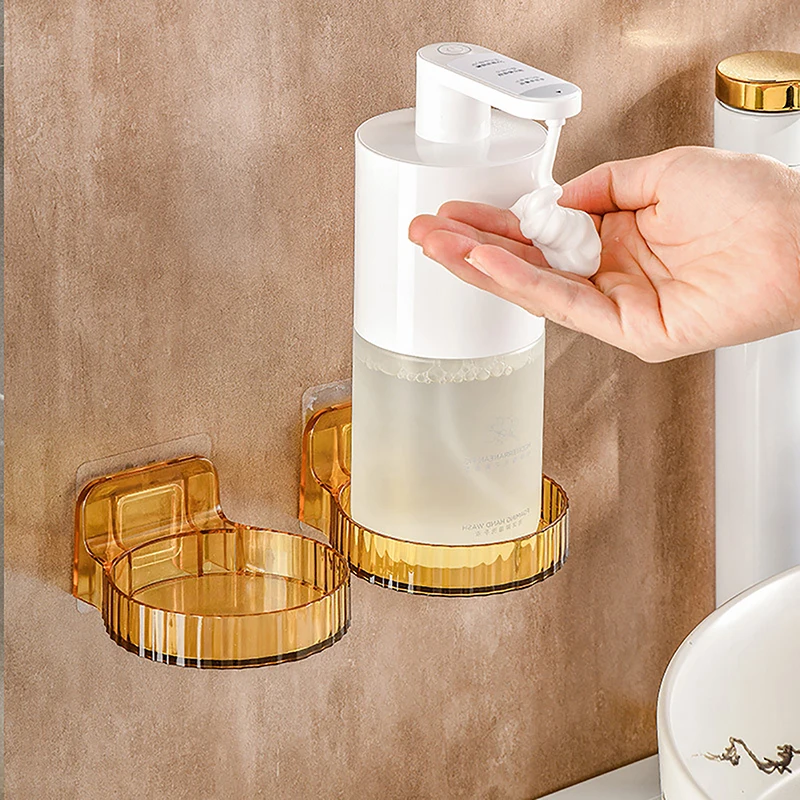 Round Wall Mounted Hand Soap Dispenser Tray Kitchen Spice Bottle Support Bathroom Storage