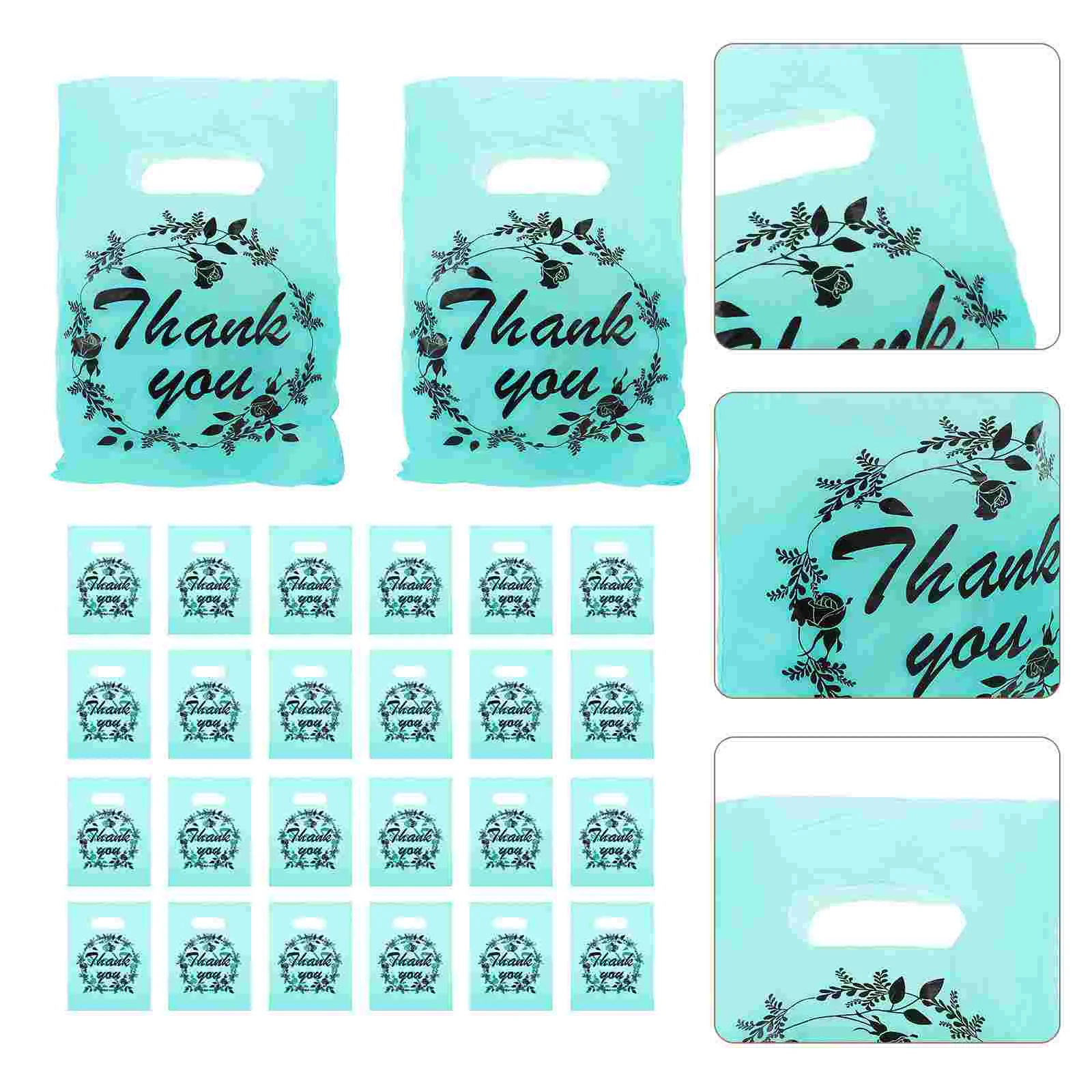 100 Pcs Business Thank You Merchandise Bag Shopping Gift Bags Bulk Retail Pvc Christmas Candy