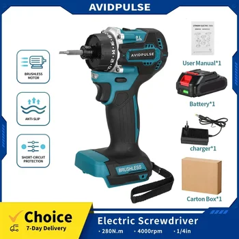 AvidPulse 20+1 Torque 1/4inch Brushless Electric Screwdriver Cordless 280N.m Electric…