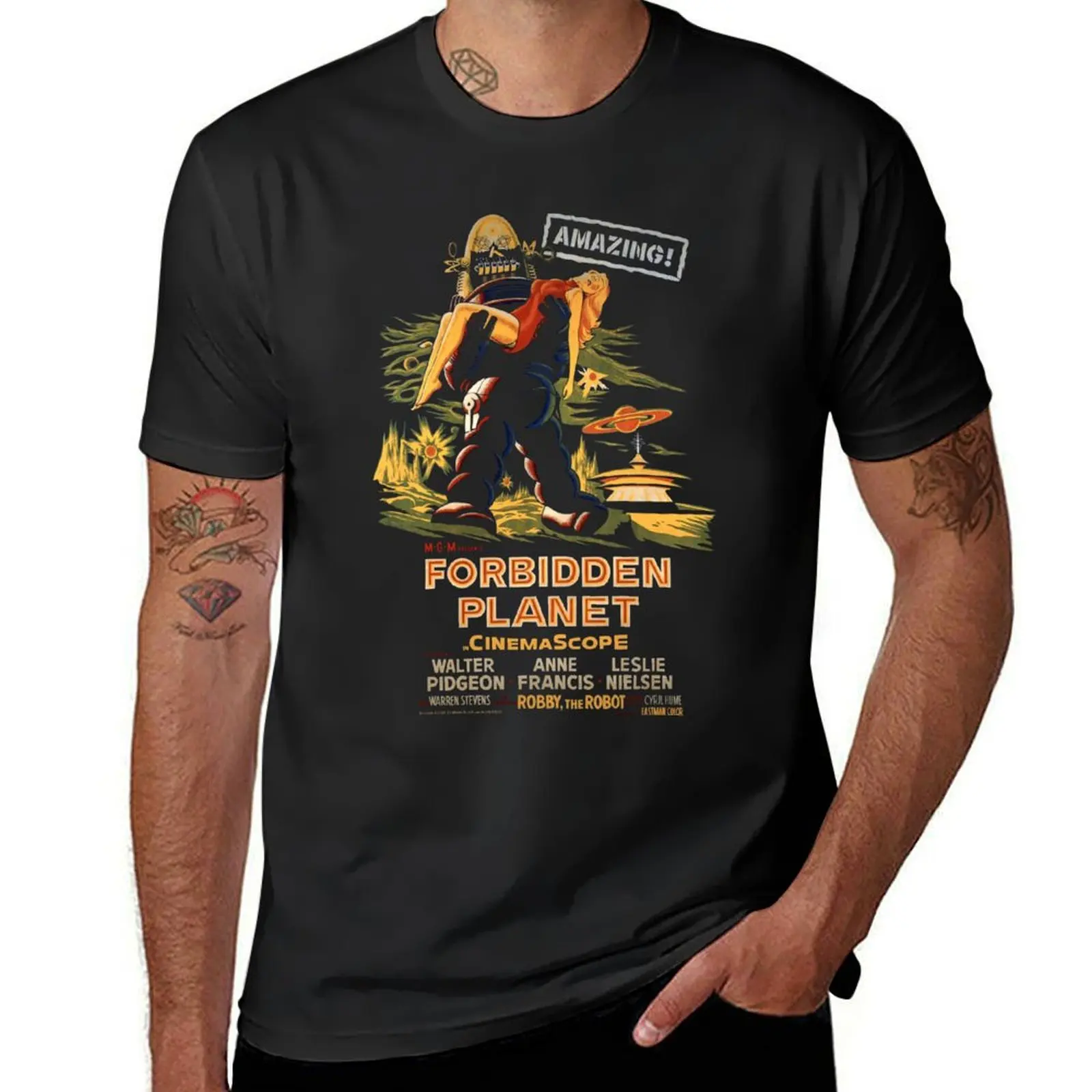 Forbidden Planet Poster T-Shirt Blouse sublime summer clothes mens t shirts