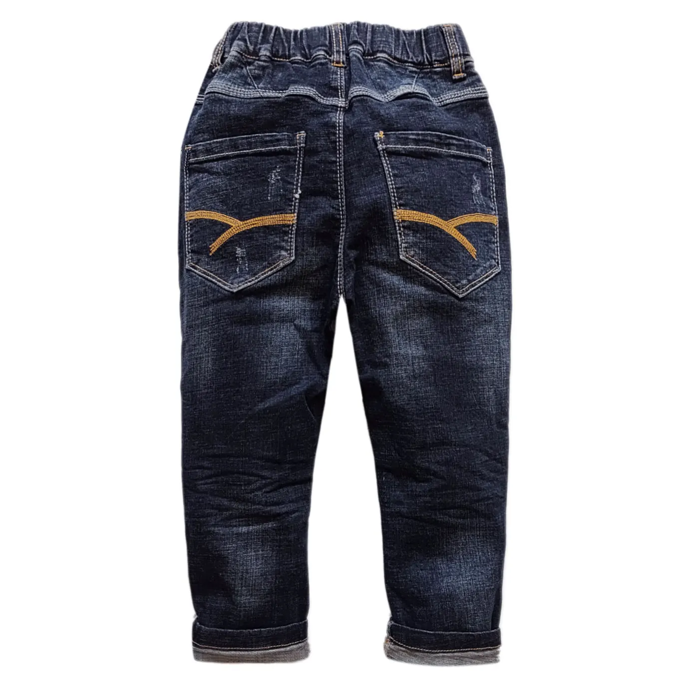 5007 4-5 YEARS   kids jeans boys jeans soft denim boys pants  elastic waist navy blue HOLE