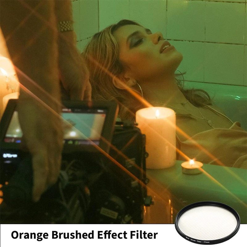 

Orange Night Scene Flare Brushed Star Mirror Camera Filter DSLR Lens Accessory Photography Effect 82mm